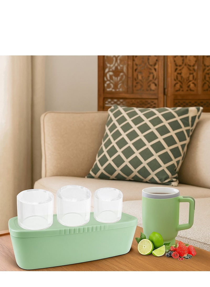 الأزرق جي دبليو صينية مكعبات ثلج للأكواب صانعة مكعبات الثلج السيليكونية مع غطاء لكوب 30-40 أوقية لتبريد الويسكي والمشروبات والقهوة سهلة التعبئة والتحرير صانعة ثلج خالية من مادة BPA - Image 1