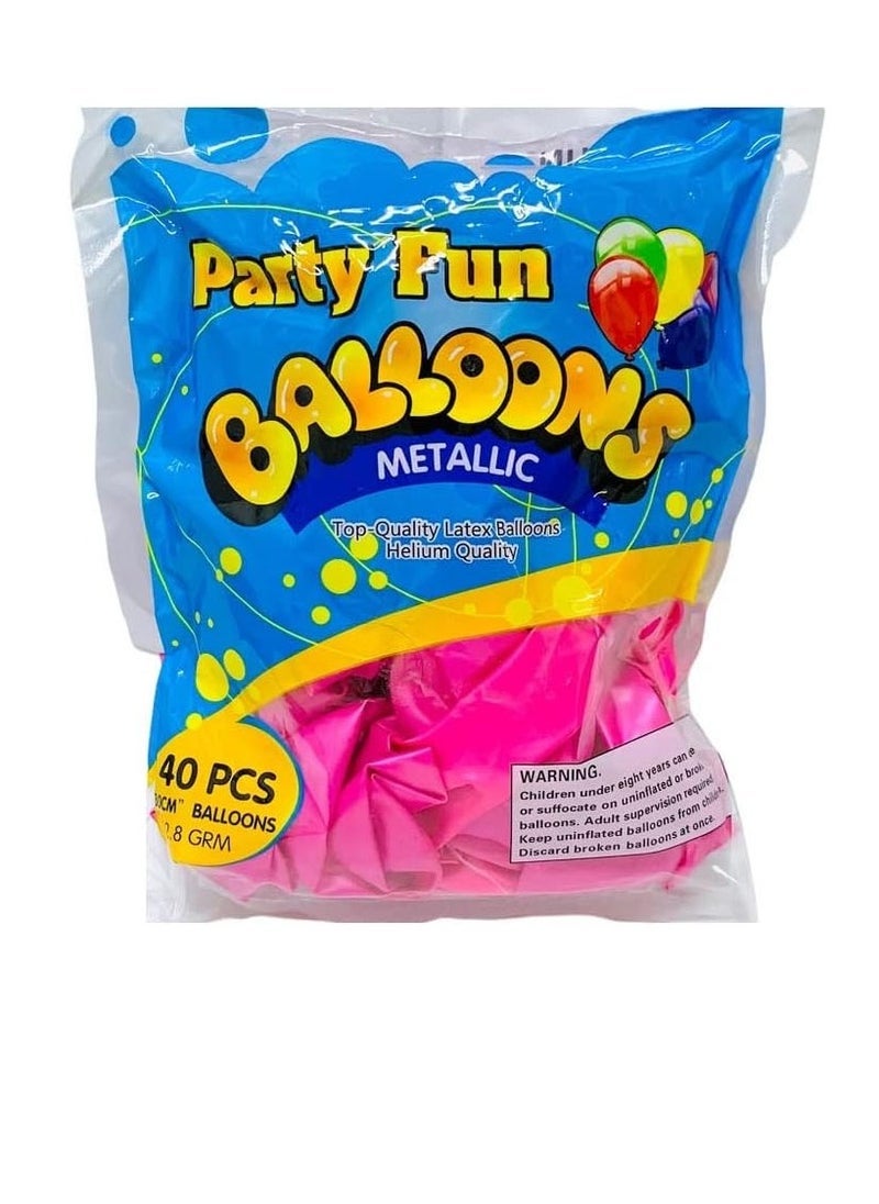 بارتي فن بالون معدني 12 بوصة لون وردي 40 قطعة - Image 3