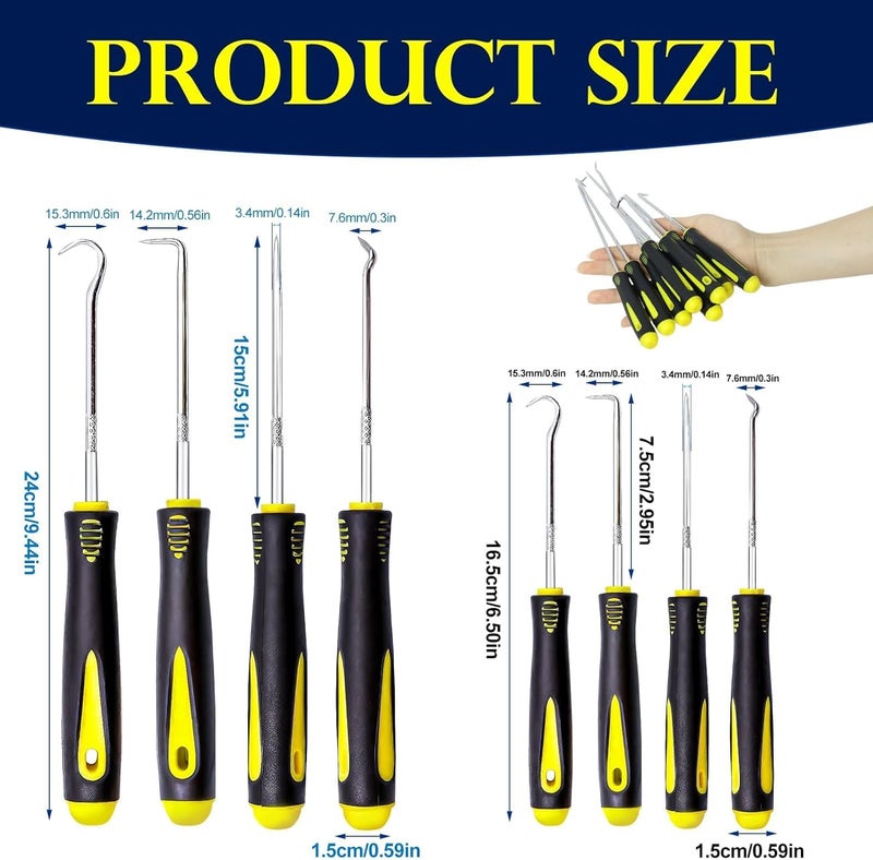 Novstuf 8-Piece Precision Pick and Hook Tool Set for Automotive and Engineering - Image 3