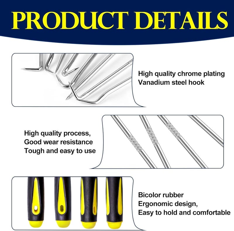 Novstuf 8-Piece Precision Pick and Hook Tool Set for Automotive and Engineering - Image 4
