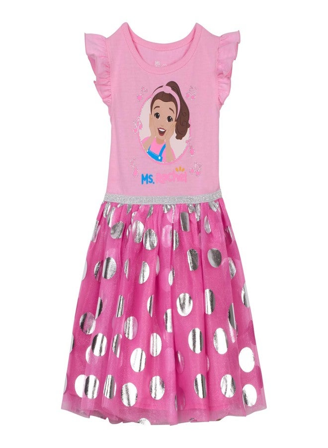 Ms. Rachel Infant Baby Girls Tulle Dress Polka Dots Bright Pink 18 Months - Image 1