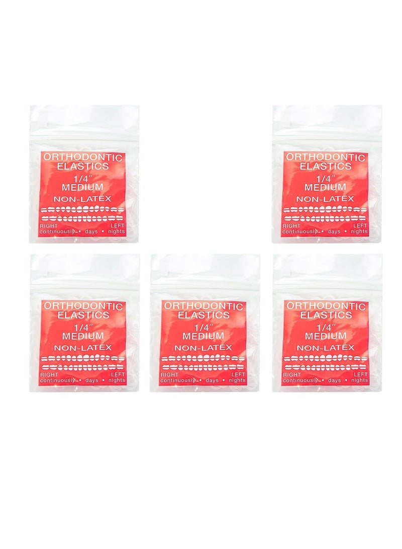 JMU JMU Orthodontic Rubber Bands 1/4 Medium 6.4 mm Clear Orthodontic Elastics 4.5oz 500 pack Latex Free Dental Rubber Bands Made in USA - Image 1