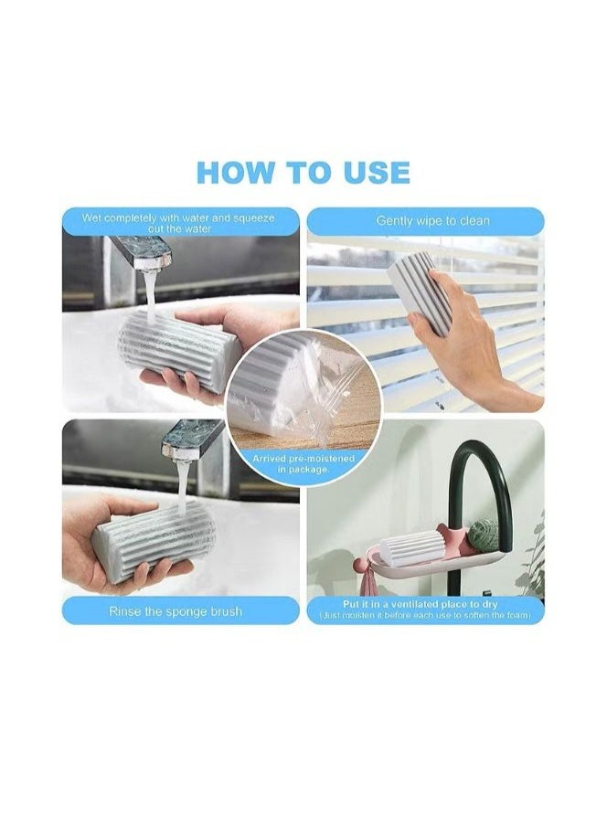 2 Pieces Sponge Duster for Cleaning | Magic Eraser Sponge Set | Multi-Purpose Grey Cleaning Pads for Home, Kitchen, Blinds & Mirrors (Durable & Reusable) - Image 1