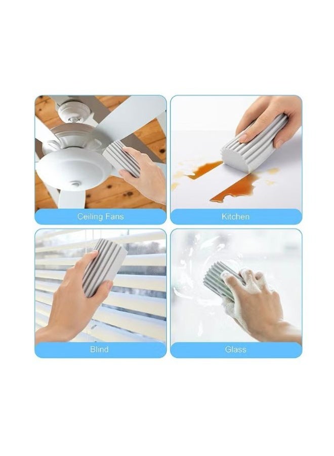 2 Pieces Sponge Duster for Cleaning | Magic Eraser Sponge Set | Multi-Purpose Grey Cleaning Pads for Home, Kitchen, Blinds & Mirrors (Durable & Reusable) - Image 2