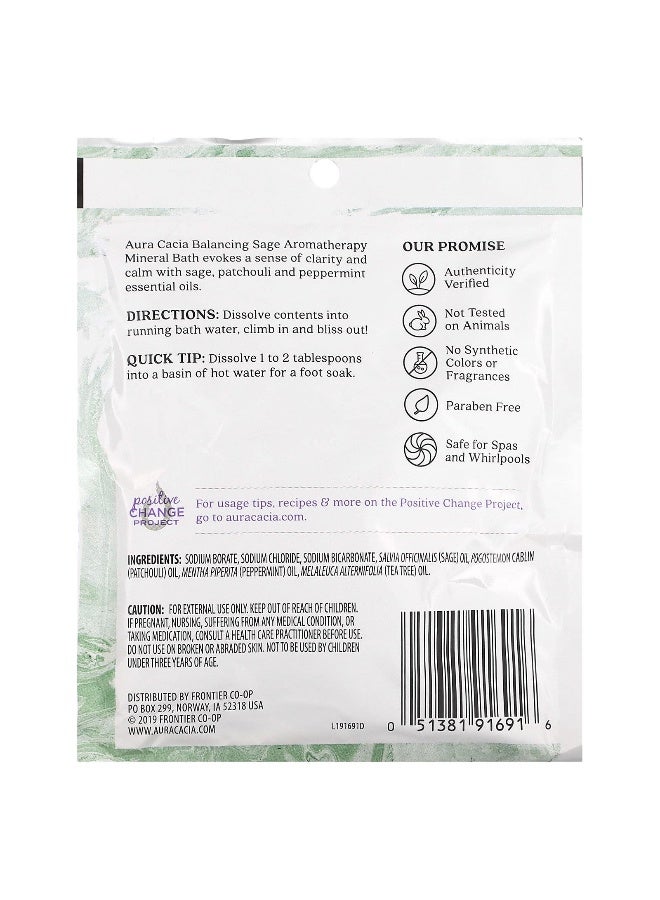 Aura Cacia Aura Cacia, Aromatherapy Mineral Bath, Sage, 2.5 oz (70.9 g)  - Image 2