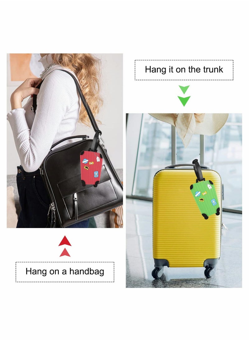 Excefore 10 Pack Luggage Tags Flexible PVC ID Labels, Colorful Secure Travel Suitcase Bag Baggage Tag Labels for Cabin Bags Carry On Luggage and Suitcases  - Image 5