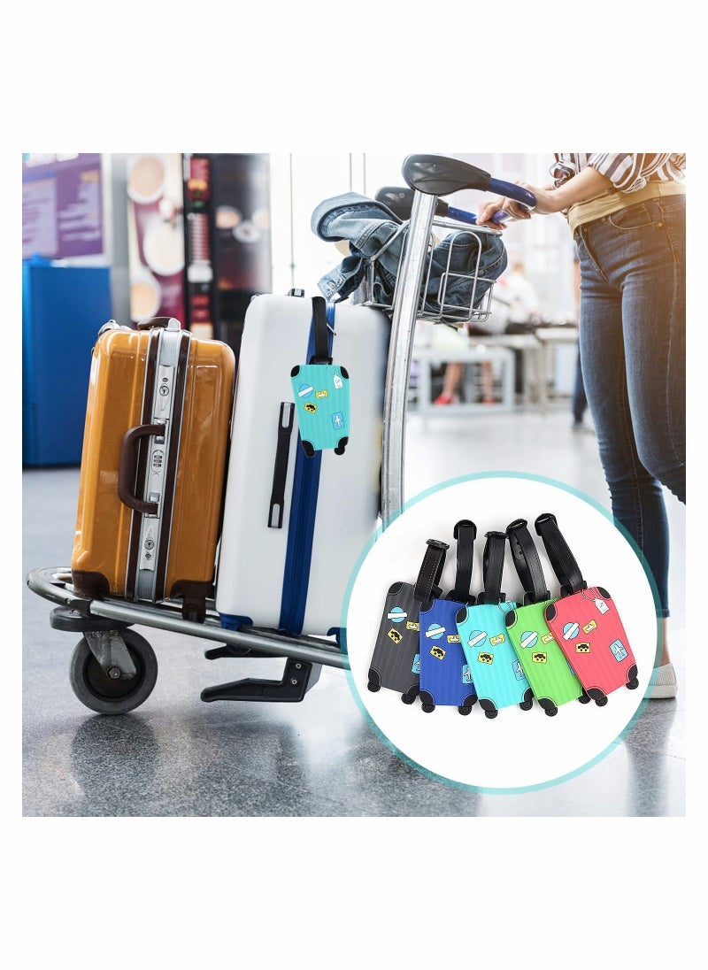 Excefore 10 Pack Luggage Tags Flexible PVC ID Labels, Colorful Secure Travel Suitcase Bag Baggage Tag Labels for Cabin Bags Carry On Luggage and Suitcases  - Image 3