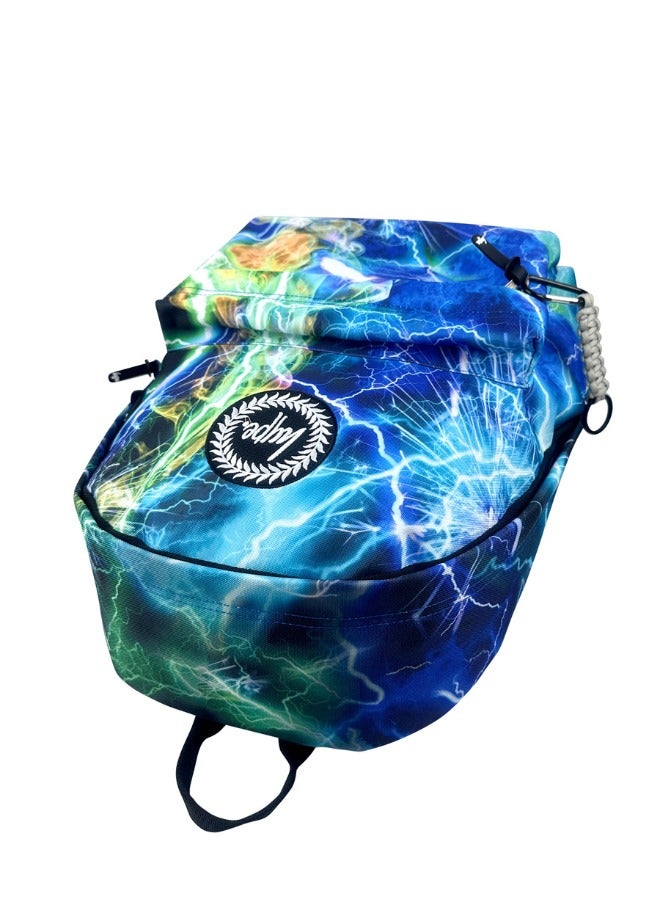JUST HYPE Iconic Backpack- Multi Lightning Storm - Image 5