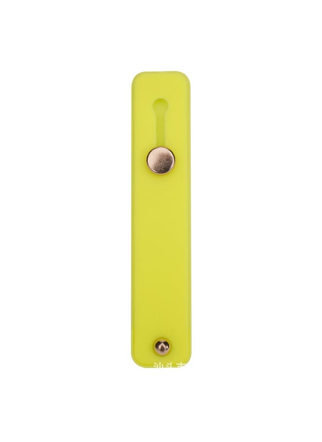 Generic Silicone Mobile Phone Ring Bracket Solid Color Push-pull Mobile Phone Back Sticker Silicone Push-pull Live Lazy Stand-Color:Yellow-Style:K167 Bare Metal  - Image 1