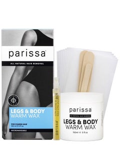 parissa Legs & Body Warm Wax Kit Salonstyle Microwavable Formula For Coarse Hair Removal On Face Or Body Athome Waxing Kit  - Image 3