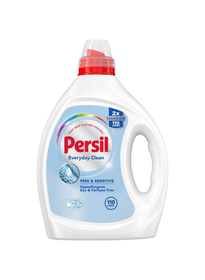 Persil Free & Sensitive Liquid Laundry Detergent, Unscented and Hypoallergenic for Sensitive Skin, 2X Concentrated, 82.5 fl oz, 110 Loads - Image 1