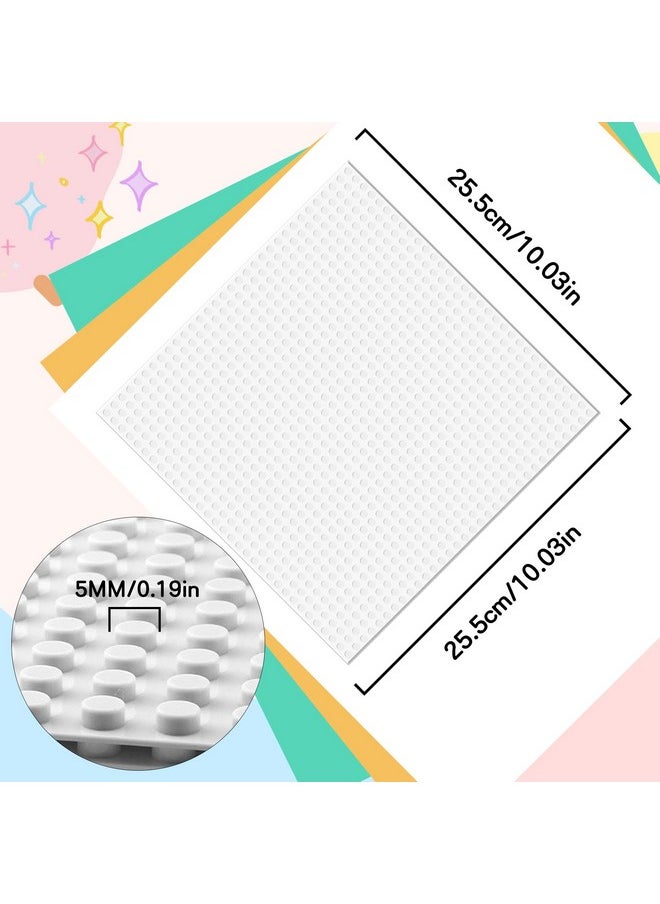 EKIND EKIND Classic Building Brick Plates, 10 inch x 10 inch Base Plates for Toy Bricks, STEM Activities & Display Table (4 Pack, White)  - Image 2