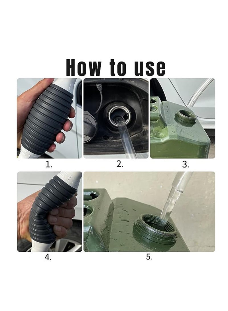 Excefore Multifunction Liquid Sucker Pump, Portable Siphon Pump For Gasoline Diesel And Other Liquid Water, Manual Fuel Transfer Pump Gasoline Transfer Pump with 6.5Ft Syphon Hose - Image 3