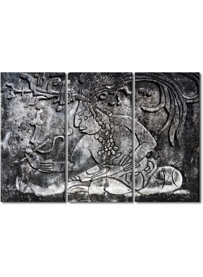 Home Trove Tumovo 3 Panels Chichen Itza Wall Art Decor Painting On Canvas  - Image 1