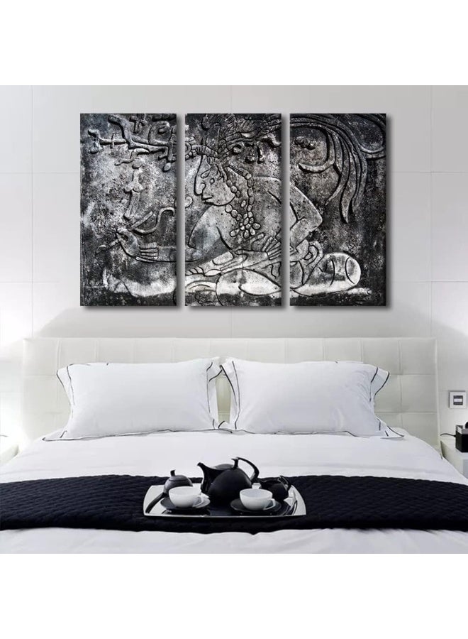 Home Trove Tumovo 3 Panels Chichen Itza Wall Art Decor Painting On Canvas  - Image 4
