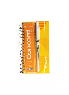 Bravo Bravo Mini Note Concord - 14.5*10 cm. - 120 Sheets - 1 Subjects - Orange, With Free Blue Bravo Pen 