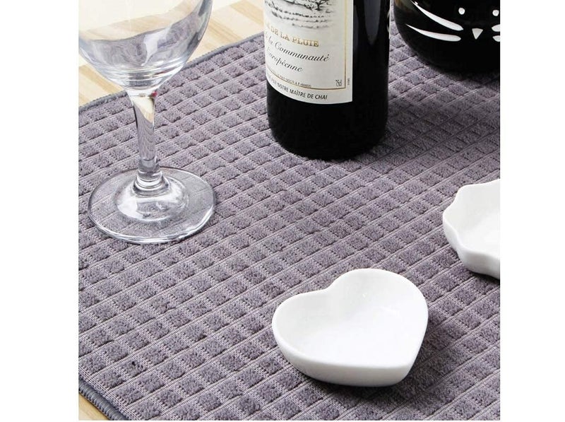 BluBasket BluBasket Microfiber Dish Cloths Drying MatKitchen Counter top Cushion Pad Tableware Reversible Dish Drying Mat Random Design40x50Pack of 1 pcs - Image 2