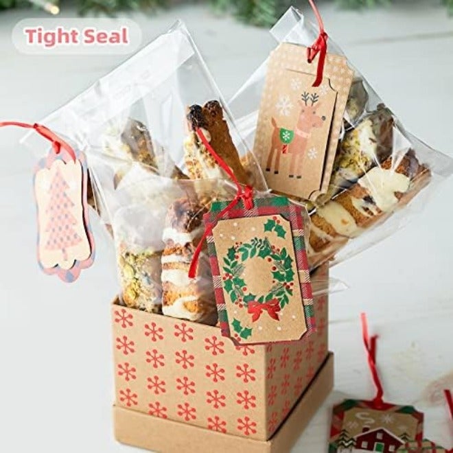 Morepack Clear Self Sealing Cellophane Bags,4x6 Inches 200 Pcs Cookie Bags Resealable Cellophane Bag for Packaging Cookies,Gifts,Favors,  Products,Candy - Image 5