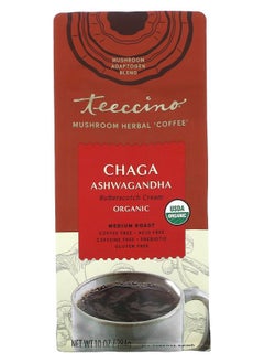 teeccino Mushroom Herbal Coffee Chaga Ashwagandha Medium Roast Caffeine Free 10 oz (284 g) 