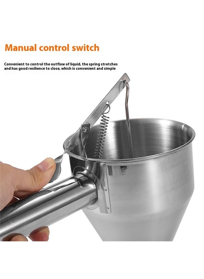 Generic Butter Dispenser Piston Funnel Silver, Stainless Steel Funnel Octopus Balls Funnel Tool, Waffle Batter Dispenser Pancake Maker Cooking Tools(17mm caliber)  - Image 2