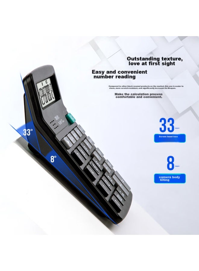 ديلي Deli 12-digit حاسبة صوتية عالمية، حاسبة مكتبية صوتية، حساب ذهني للطلاب/المكتب، أسود 837y، إصدارات جديدة وقديمة مختلطة - Image 2