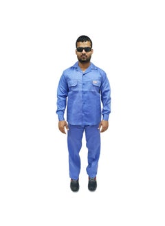 Workman Pant Shirt Protective Workwear – Twill Petrol Blue Fabric, PPE, Durable & Comfortable – Industrial & Construction Work Attire – Size-XL  - Image 2