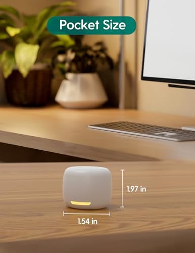 Babelio White Noise Sound Machine, Night Light, Mini and Portable, 15 Non-looping Sounds, Timer, Memory Function, for Adults Baby, Travel, White - Image 2