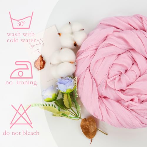 pepmily 8 Pack Pink Cheesecloth Table Runner 10ft Boho Gauze 120 Inch Cheese Cloth Table Runner Rustic Sheer for Spring Holiday Baby Shower Party Décor Home Wedding Decoration - Image 4