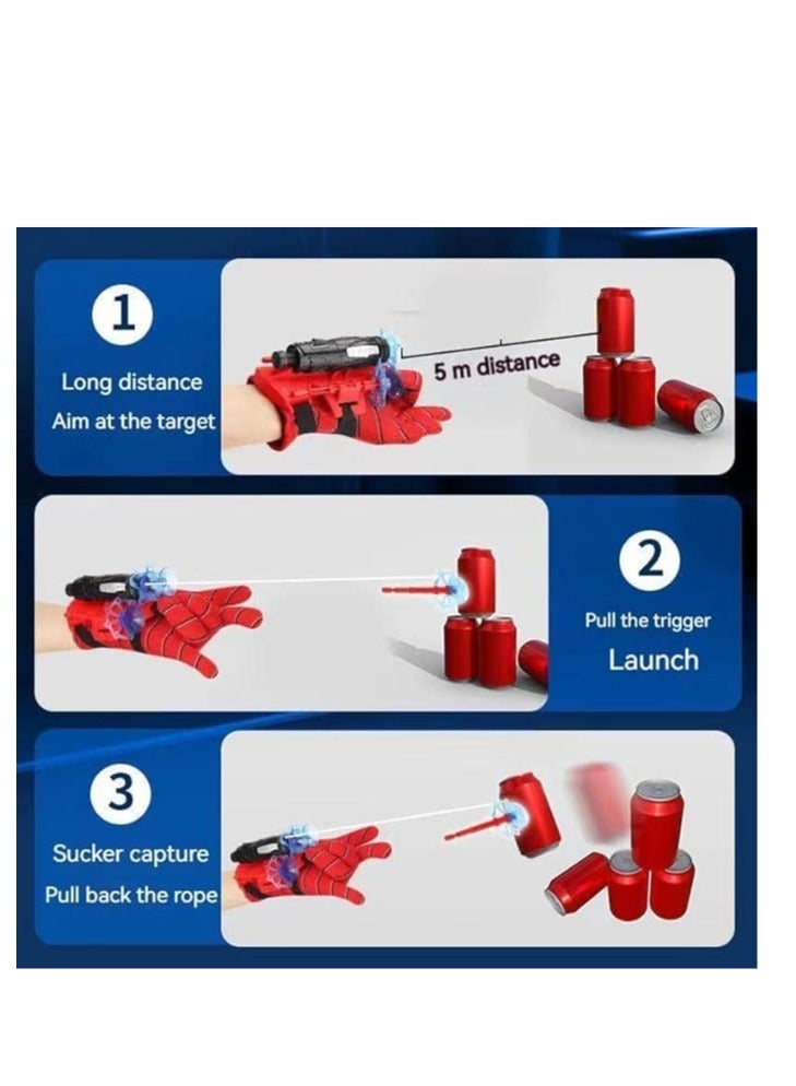 Spider Man Launcher Gloves Children's Plastic Role Playing Gloves Hero Launcher Wrist Toy Set  - Image 2