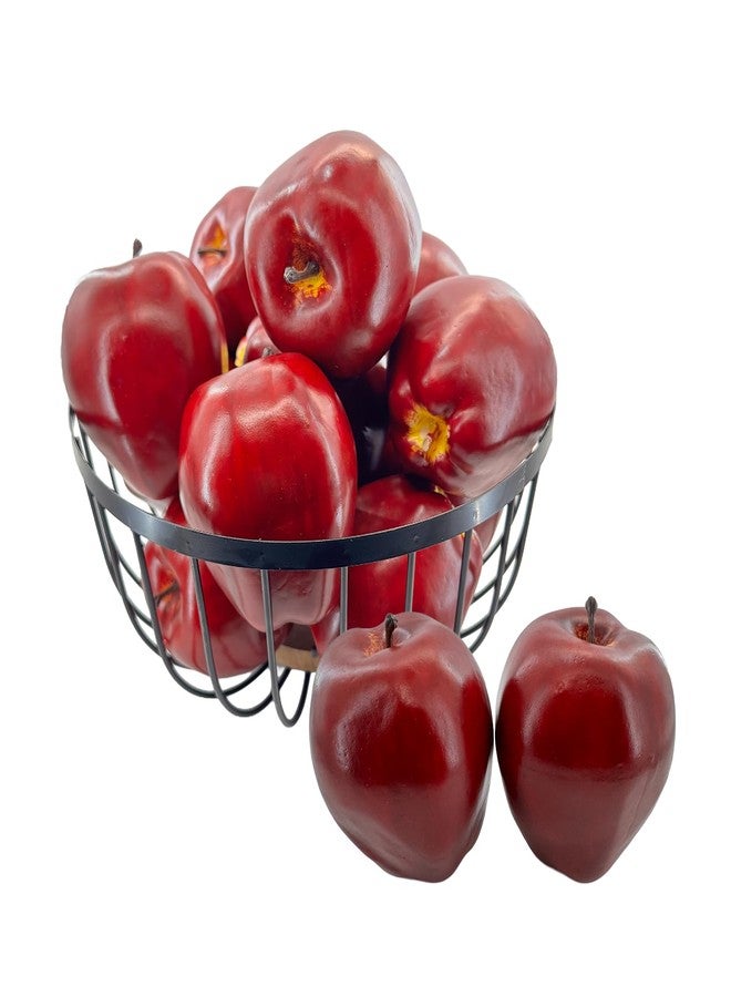 Halloluck 12 Pcs Artificial Red Apples Fake Fruit Faux Apples Realistic Fruits for Home Kitchen Table Fruit Bowl Home Decor Photography Props - Image 1