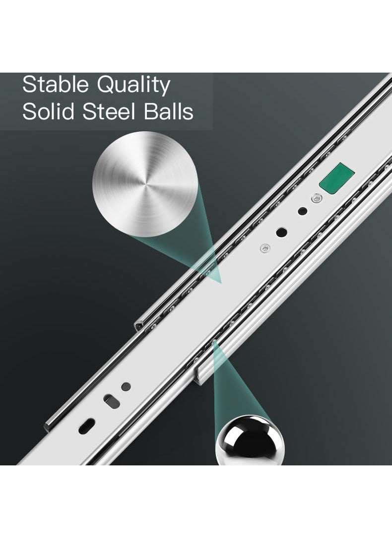 Volo Volo 14 inch Mild Steel Heavy Duty Telescopic Soft Close Slide Full Extension Ball Bearing Metal Cabinet Drawer SlidesLoad Bearing Capacity 45 kg  - Image 4