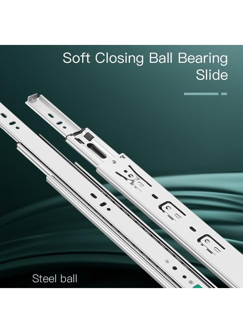 Volo Volo 14 inch Mild Steel Heavy Duty Telescopic Soft Close Slide Full Extension Ball Bearing Metal Cabinet Drawer SlidesLoad Bearing Capacity 45 kg  - Image 3