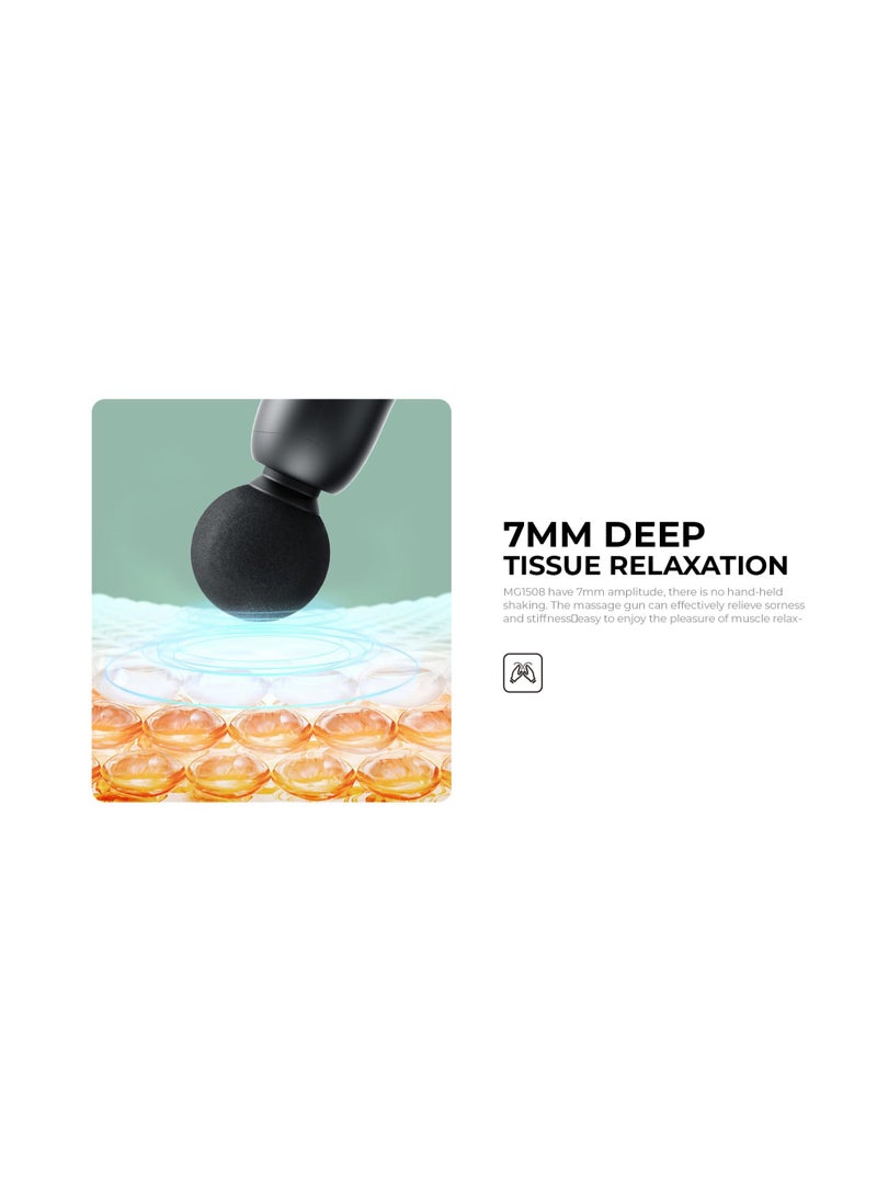 havit Havit Deep Tissue Mini Massage Gun - 5 Speed Settings, 4 Massage Heads, Pocket-Sized, Low Noise (<65dB), Smart Power Off  - Image 5