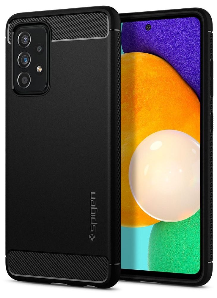 Spigen - Rugged Armor Case Cover For Samsung Galaxy A52s 5G and Galaxy A52 - Matte Black - Image 1