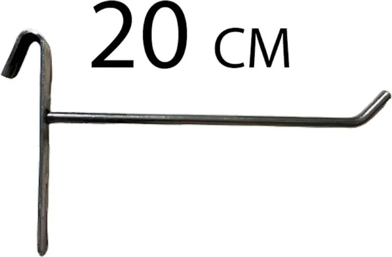 اي سي شوب Gray-Decor 100 Pieces, 20 Cm, Metallic Painted Wire Panel Hook, Shelf Hook, Panel Wire, Shelf Wire, Hanger