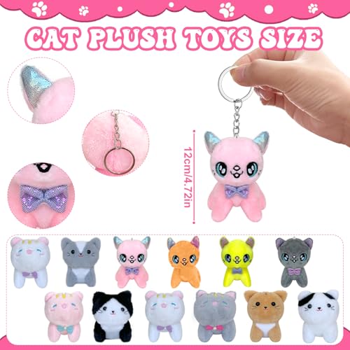 Jiytivity 37 Pcs Adopt a Cat Party Favors Include 12 Foldable Kitten Boxes 12 Mini Stuffed Cat 12 Card 1 Stand for Adopt a Kitty Party Favors Kitten Supplies Gifts - Image 5