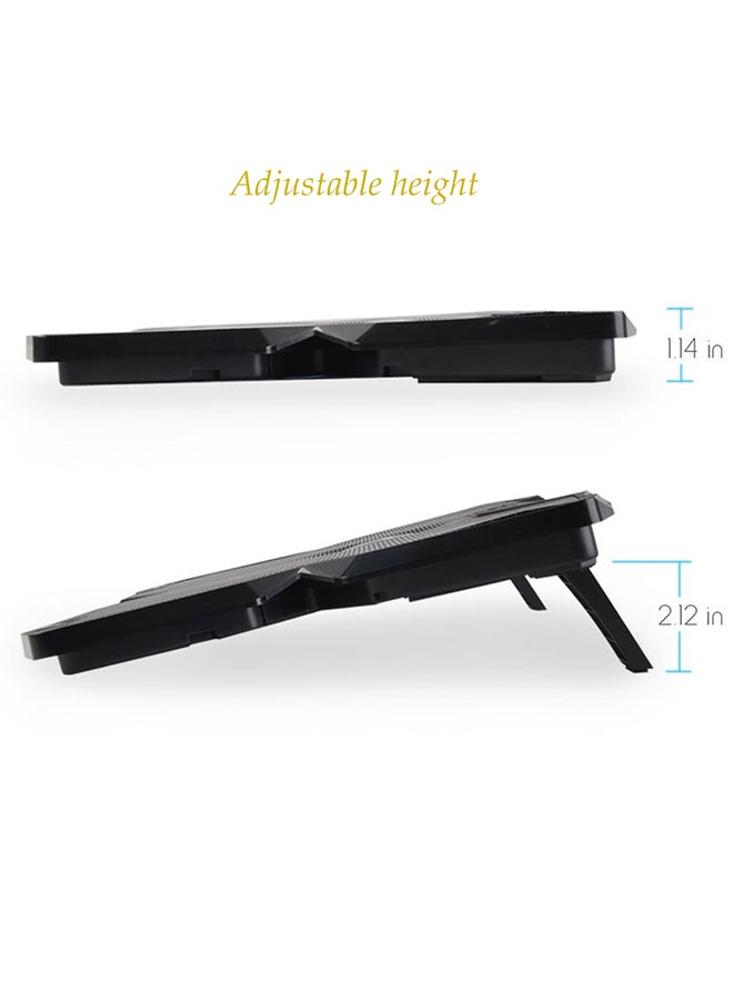 Loquat Cooling Pad For 17-Inch Laptop Black/Blue - Image 4