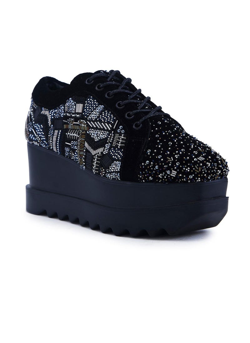 Anaar Anaar No Nazar WEDGE SNEAKERS, Womens Festive, Special Occasion and Partywear Premium Shoes  - Image 1
