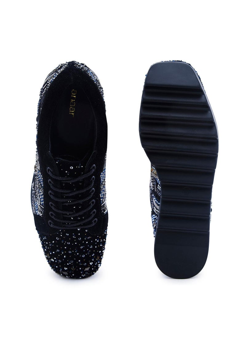 Anaar Anaar No Nazar WEDGE SNEAKERS, Womens Festive, Special Occasion and Partywear Premium Shoes  - Image 4