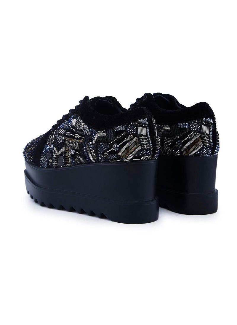 Anaar Anaar No Nazar WEDGE SNEAKERS, Womens Festive, Special Occasion and Partywear Premium Shoes  - Image 3