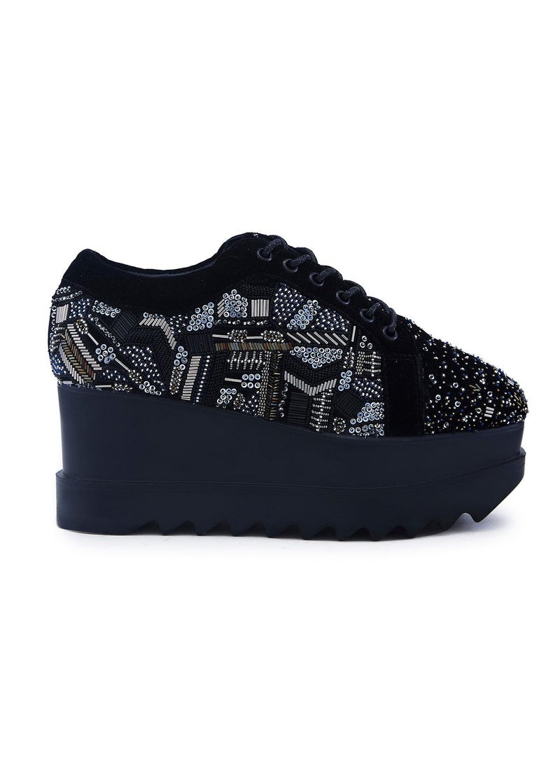 Anaar Anaar No Nazar WEDGE SNEAKERS, Womens Festive, Special Occasion and Partywear Premium Shoes  - Image 2