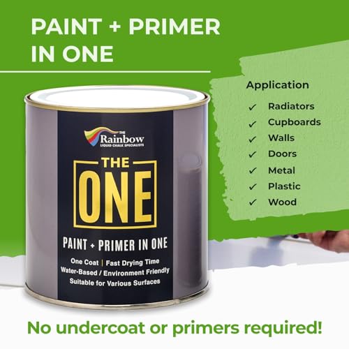 The ONE All-In-One Paint & Primer - Brilliant White Matte, 33.8 Fl Oz/1 Liter | 1 Coat Formula | Easy Indoor & Outdoor Decorating for Home & Garden Walls, Floors & Furniture | Water-Based & Low VOC - Image 2