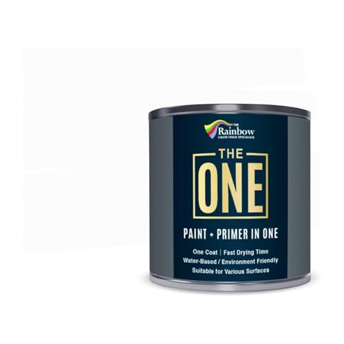 The ONE All-In-One Paint & Primer - Brilliant White Matte, 33.8 Fl Oz/1 Liter | 1 Coat Formula | Easy Indoor & Outdoor Decorating for Home & Garden Walls, Floors & Furniture | Water-Based & Low VOC - Image 1
