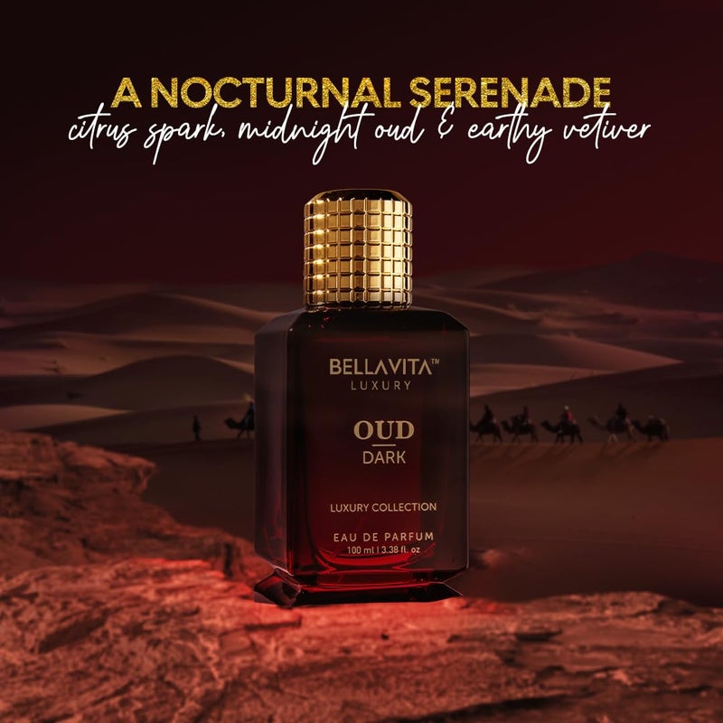 Bella Vita Luxury BellaVita Luxury OUD Dark Eau De Parfum (100ml) Unisex | Intense Arabian Perfume | Infused with Citrus, Grapefruit, Floral, Vetiver, Orris, Musky OUD | Arabic Dark Oud Perfume for Women & Men - Image 2