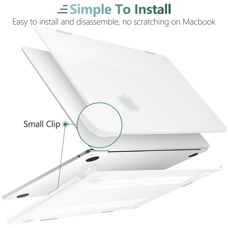TWOLSKOO for M4 MacBook Air 13.6 inch Case 2025-2022 Release M4 A3240 M3 A3113 M2 A2681, Plastic Hard Shell & Trackpad Film & Keyboard Cover & Screen Film for MacBook Air 13.6", Clear - Image 3