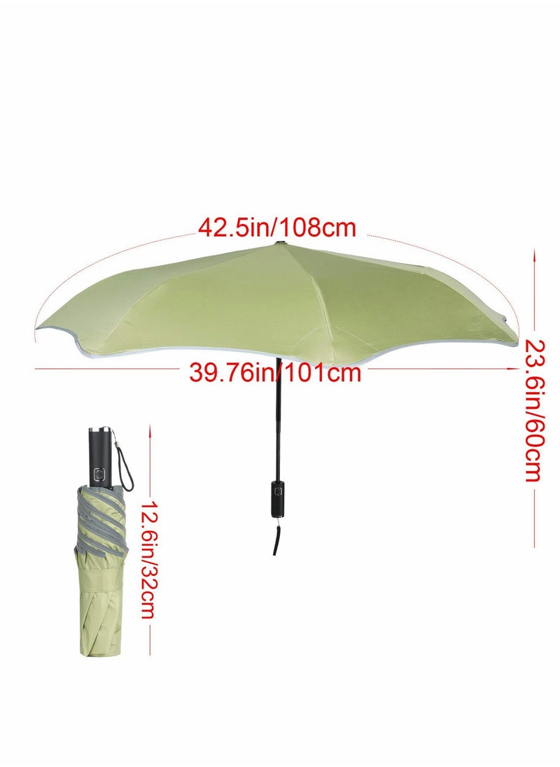 SYOSI - Rounded-Corner Folding Umbrella, Compact Windproof Travel Umbrellas for Rain, UV Protection, Sun and Rain Umbrella with 8 Ribs - Image 1
