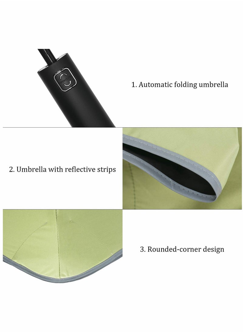 SYOSI - Rounded-Corner Folding Umbrella, Compact Windproof Travel Umbrellas for Rain, UV Protection, Sun and Rain Umbrella with 8 Ribs - Image 1