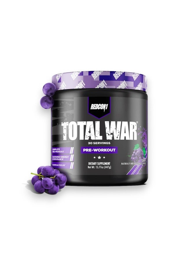 REDCON1 Total War Pre -Workout, Grape Flavour, 30 Servings