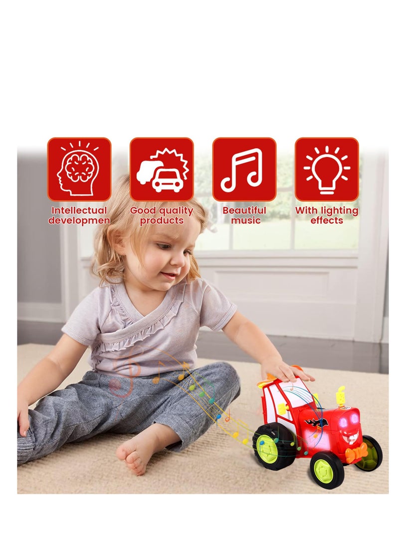Excefore لعبة سيارة قفز مجنونة، سيارات رياضية سريعة بالتحكم عن بعد، مع أضواء وموسيقى، سيارة بهلوانية راقصة بالتحكم اللاسلكي، شاحنات ثنائية القيادة، سيارات زحف للتحكم عن بعد للأطفال هدية للأطفال (أحمر) - Image 5