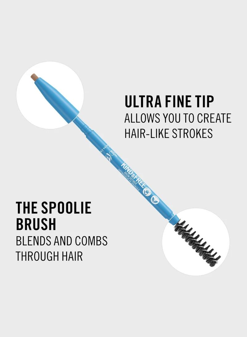 RIMMEL LONDON Kind & Free Eyebrow Pencil - 003 - Warm Brown, 0.09G